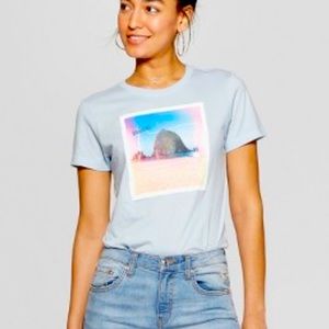 NWT Goonies T-shirt Womens XS blue beach theme